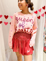 Queen of Sparkles Queen of Hearts Cropped Sweater