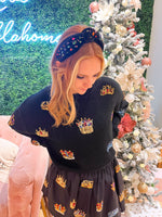 Black 3D Crown Sweater