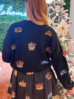 Black 3D Crown Sweater