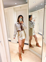 Corduroy Cropped Jacket - Gray