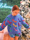 Queen Of Sparkles Indigo Stiletto Sweatshirt