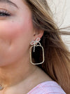 Nina Bow Rectangle Hoop Earring