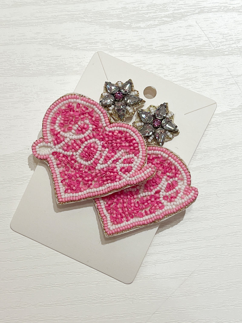 Pink Love Heart Earrings