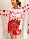 Queen of Sparkles Glitter Heart Red Swing Shorts 