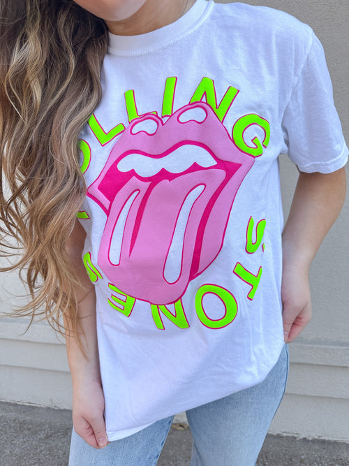 Rolling Stones Neon Puff Tee