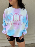 Cowboys Rainbow Tie Dye Corded Sweatshirt