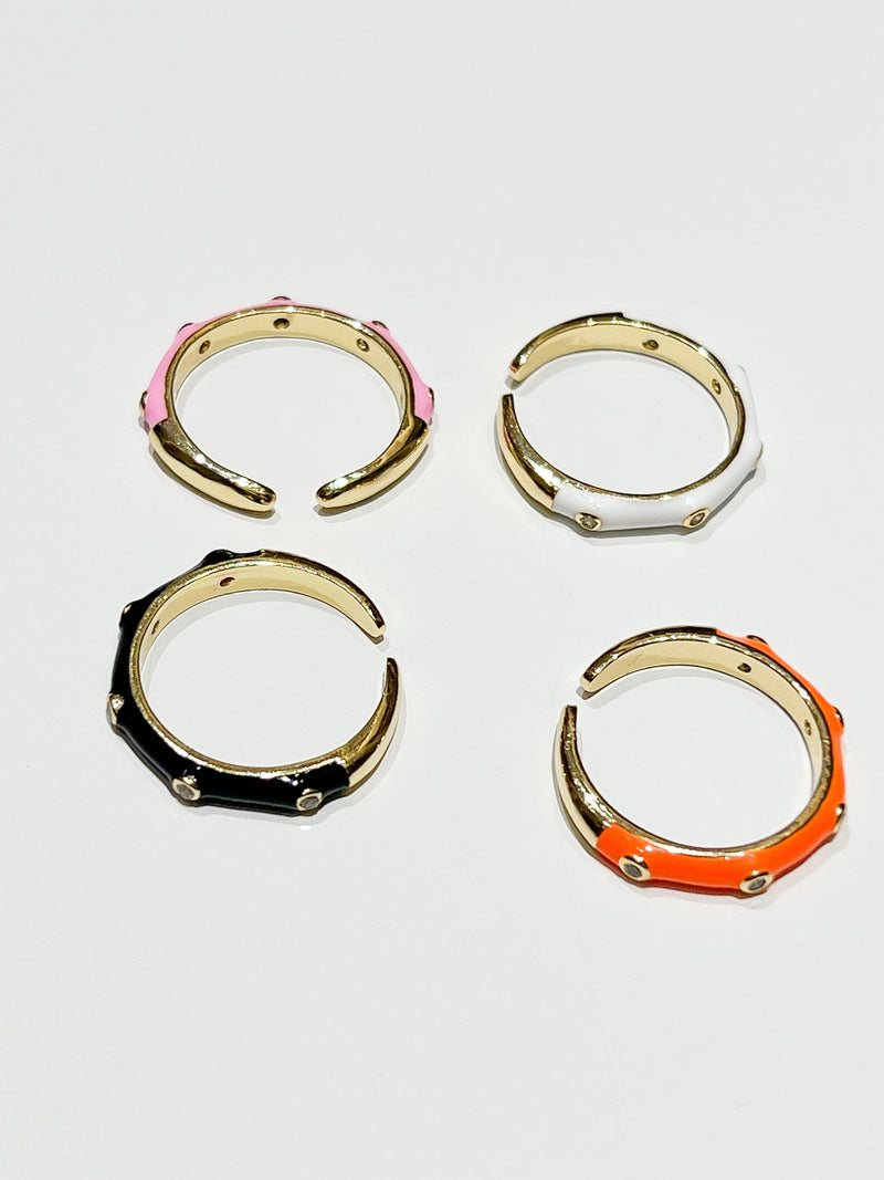 Enamel 5 Stud Ring