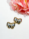 Blue Floral Bow Stud Easter Baby Shower Earring