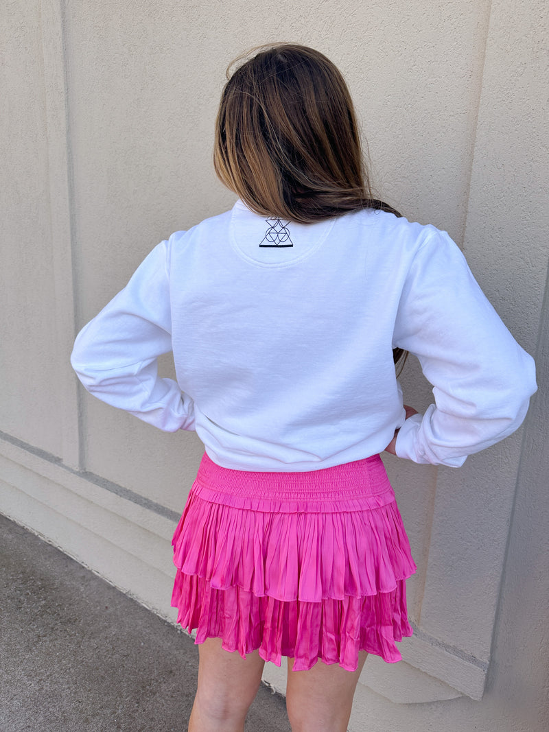 Hot Pink Smocked tiered Ruffle Mini  Skirt
