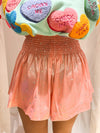 Queen of Sparkles Glitter Heart Peach Swing Shorts