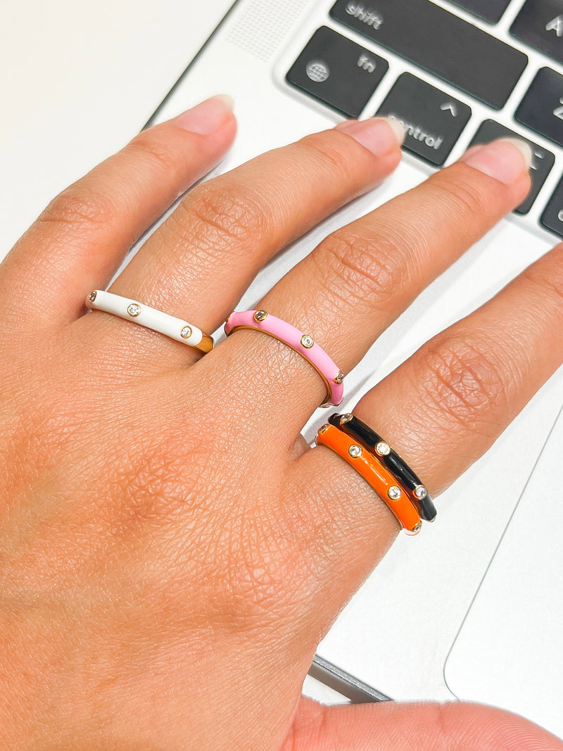 Enamel 5 Stud Ring