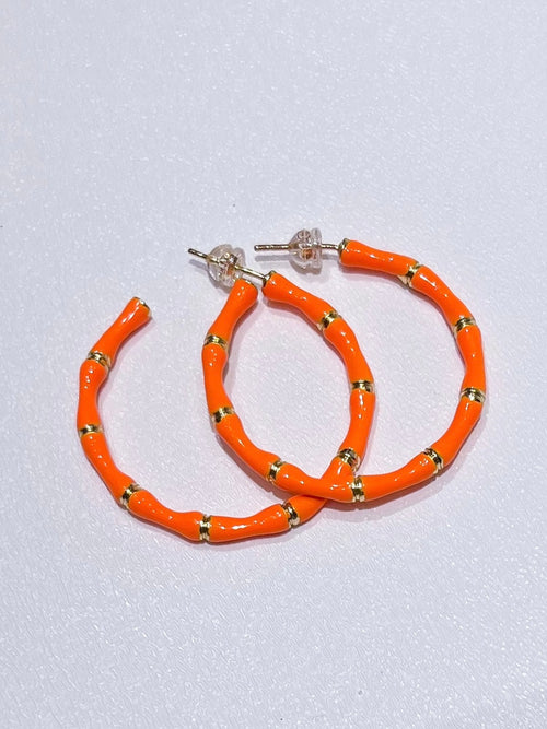 orange Kai Enamel Bamboo Hoop