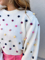 Multi Color Pom Pom Sweater